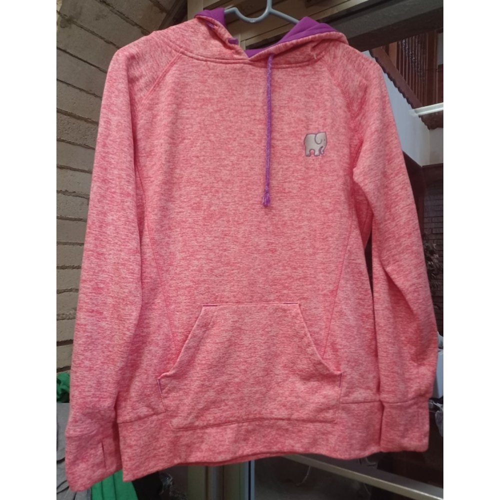 Ivory Ella Woman's Hooded Fleece Sweat Shirt Medium Coral & Purple